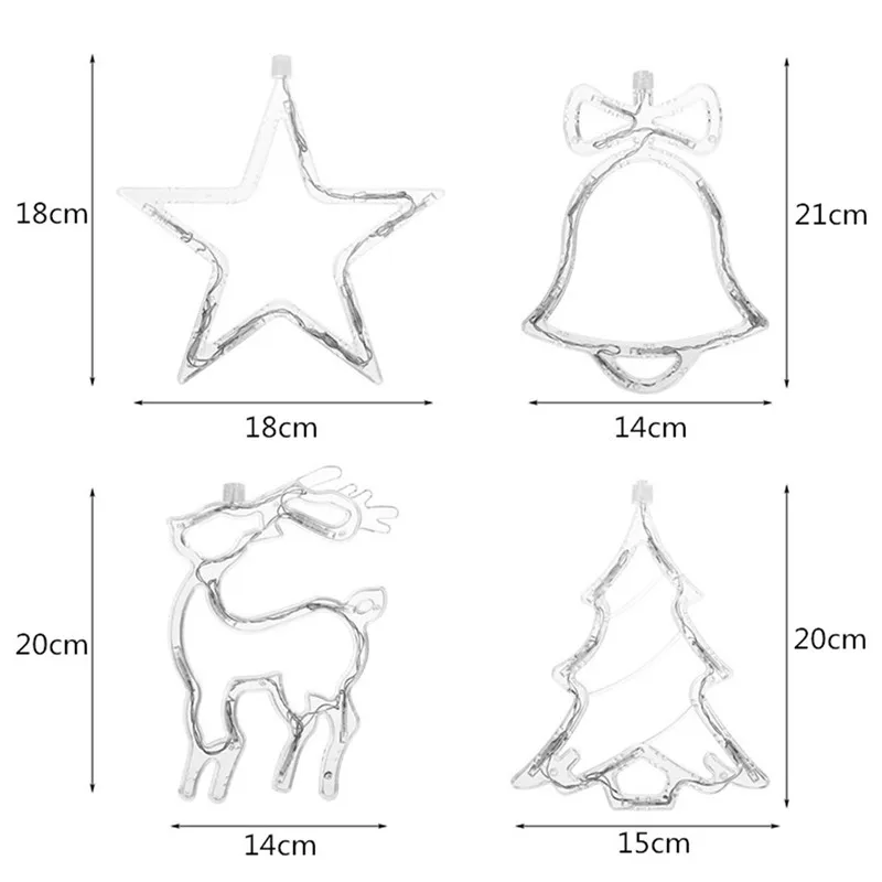 20 Led Рождественская гирлянда в форме колокольчиков Новогодняя вечеринка, праздник окна декоративные присоски светильник на батарейках праздник света для домашнего декора