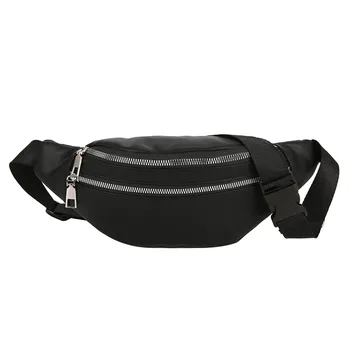 

2020 Newest Hot Women Double Zippers Waist Fanny Pack Belt Bag Chest Pouch Travel Hip Bum Bag Lady Small Purse #5