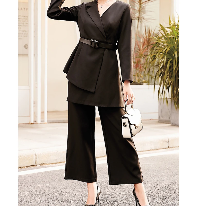 Elegant Women Two Pieces Business Suit Ladies Blazer Pants Set Female Trousers Interview Office Lady Attire |