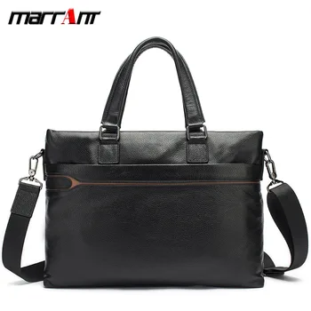 

European and American men's portable briefcase fashion trend business shoulder computer bag leather men's bag