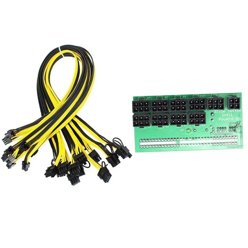 ETH ZEC горного Питание 12V GPU / PSU коммутационная плата 9 шт. 18AWG PCI-E 6 Pin до + 2 кабеля