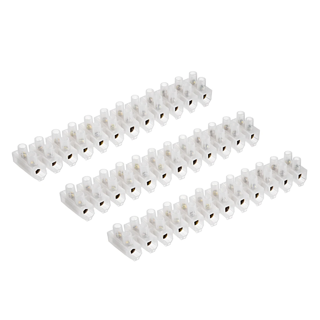 

uxcell Terminal Block , 60A 12 Position Dual Row Type U Wire Connector Screw Terminal Barrier Strip , Pack of 5