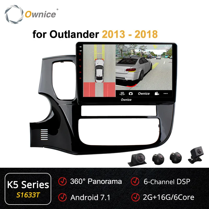 Ownice Android 9,0 автомобильный DVD gps плеер навигация k3 k5 k6 для Mitsubishi Outlander 2013- 4G LTE 360 панорама DSP SPDIF - Цвет: S1633 K5