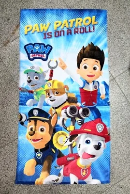 

Paw Patrol beach towel Cute cartoon pattern holiday cotton bath towel, multi-purpose beach towel and cloak for boys and girls