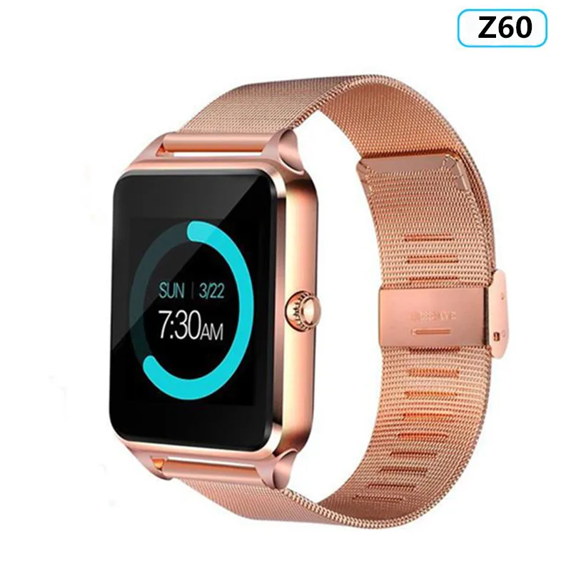 Z60 Gold Z60 Смарт часы GT08 плюс металлический ремешок Bluetooth наручные Смарт часы Поддержка Sim TF карта для всех телефонов Android Z90 кожаный ремешок - Цвет: Z60 Gold