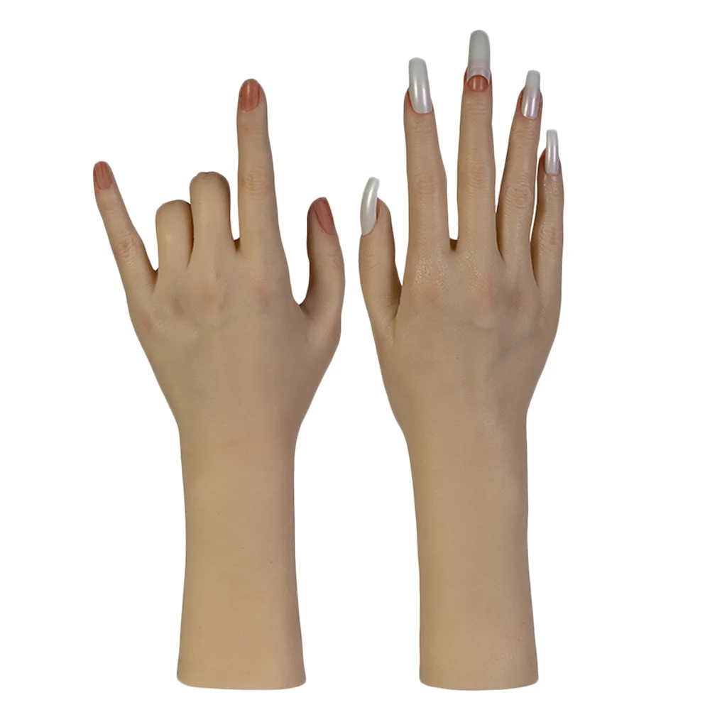 Female Flexible Soft Mannequin Model Hands for Tattoo Practice, Nail Rings Watch Display, Art Drawing