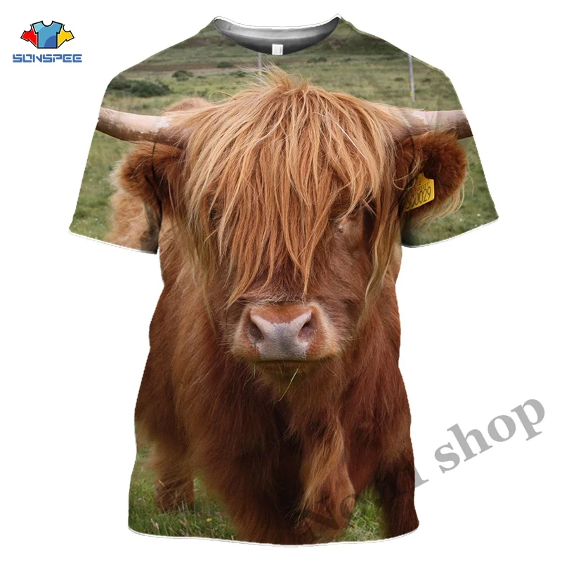 Loves highland Cattle T-shirt 3D Printed Fashion T Shirt For Men Hip Hop Style Tshirt Streetwear Casual Summer Women Animal Tops (1)