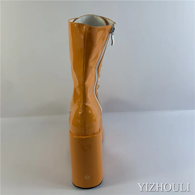 Sexy wedges, 12.5cm stage performance style busker style multi-coloured ankle boots custom, model stage pole dancing shoes