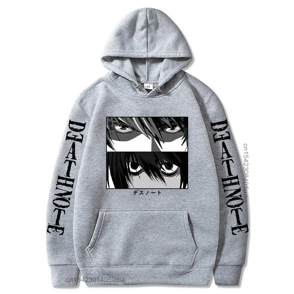 

Death Note Hoodie Kira L Lawliet Eyes Anime Print Aesthetic Harajuku Street Long Sleeve Pullover Couple Hoodies