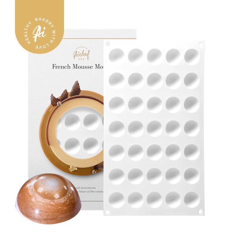 

AICHEF 35 even small semicircular sandwich French flow heart moon cake chocolate cake baking Mu Si silicone mold