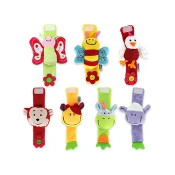 

Cute Cloth Material Cartoon Animal Baby Rattles Infant Toy Wrist Strap Children Newborn Soft Handbells Plush Toy Wristband