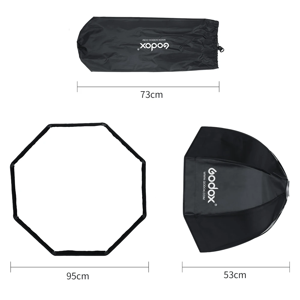 Godox 80CM 95CM 120CM Portable Octagonal Umbrella Softbox with Honeycomb Grid Bowens Mount Studio Flash Softbox SK400II QT400II photography softbox bowens mount softbox portable softbox photography lighting kit