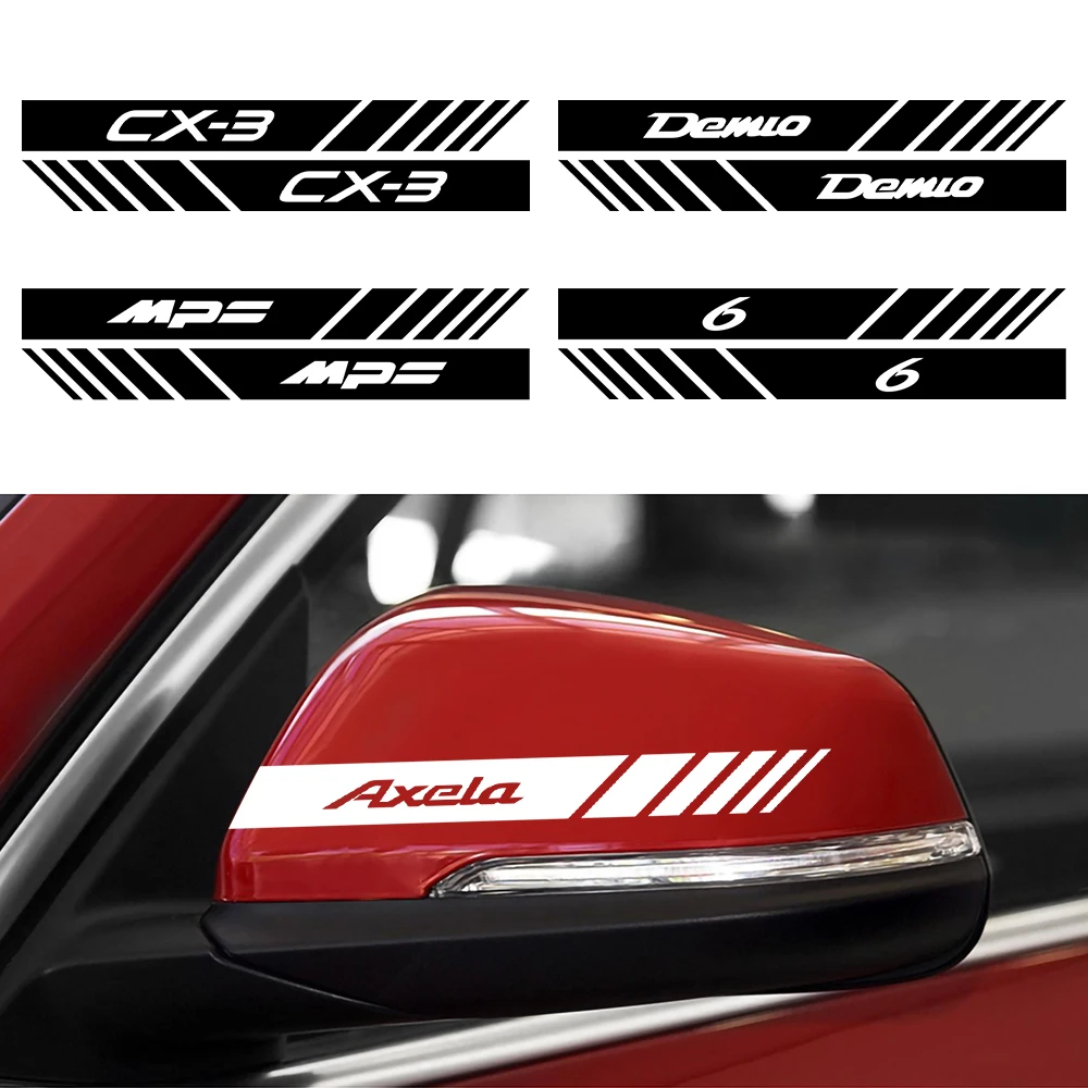 Car Sticker 2PCS Rearview Mirror Side Decoration Decal for Mazda 2 3 5 6 7 323 626 RX8 Axela Atenza CX-3 CX-5 CX-8 Demio MPS MS |