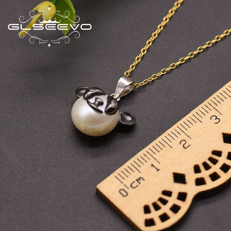 GLSEEVO 925 серебряное ожерелье с подвеской в виде панды для женщин, девушек, влюбленных, милый подарок на день рождения, Collares De Moda GN0164
