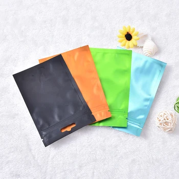 

New 1pc Resealable Foil Food Packaging Bag Heat Seal Aluminum Foil Ziplock Bags Flat Zip Lock Package Bag Food Grade 4 Colors