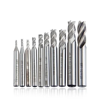 

10PCS High Speed Steel Straight Shank Milling Cutter 1.5/2/3/4/5/6/7/8/9/10mm For Tool Steel, Cast Iron HSS High Quality