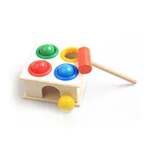 Baby Beat Toys Colorful Wooden Hammering Ball+Wooden Hammer Box Children Kids Non-toxic Early Educational Toy