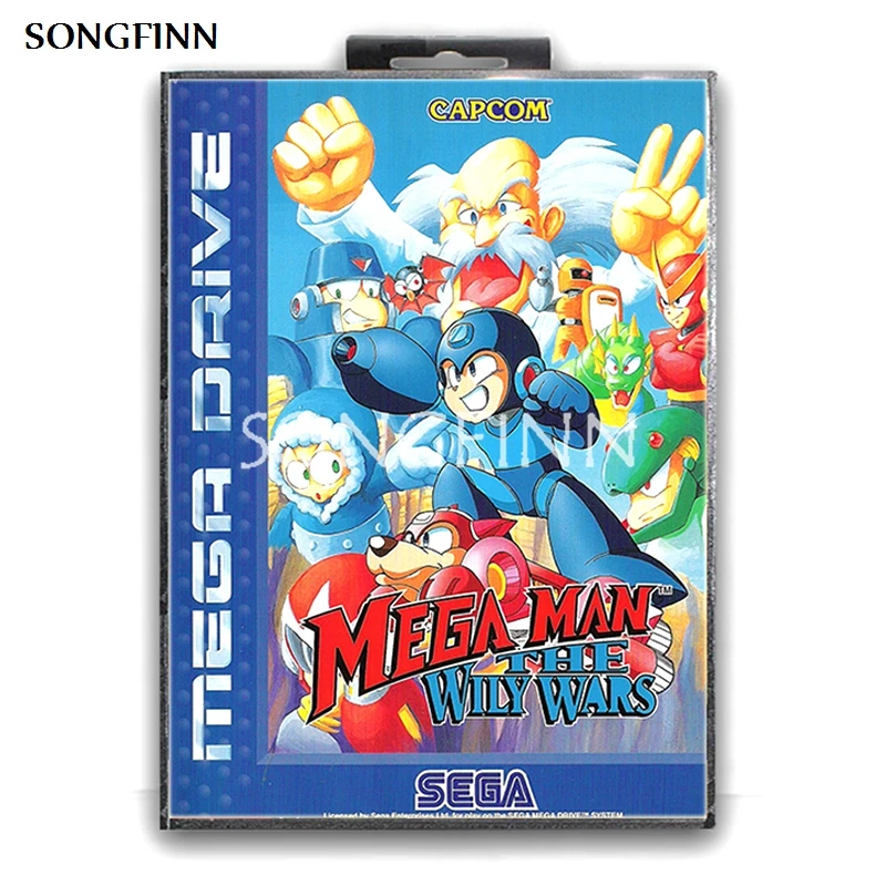 16 bit MD Memory Card With Box for Sega Mega Drive Genesis Megadrive - Man The Wily Wars | Электроника
