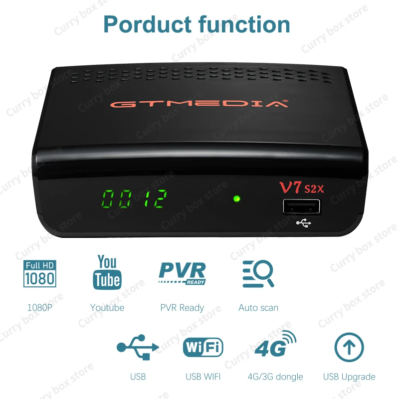 GTMEDIA V7 S2X DVB S2 TV спутниковый ресивер с USB WIFI FTA поддержка DRE & Biss key multi stream/T2MI Youtube FULL HD