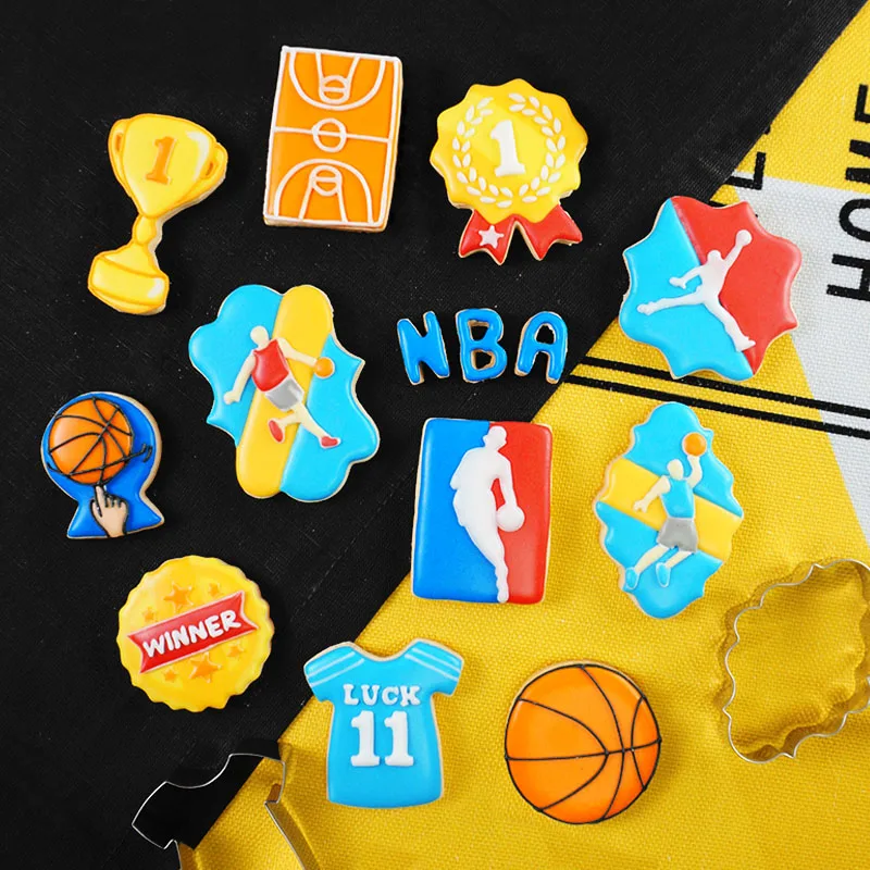 Спорт NBA формочки для печенья набор-10 шт.-инструменты для печенья Формочки пресс для печенья набор формочки из нержавеющей стали для украшения торта Вечерние, формы для печенья, форма для чебуреков