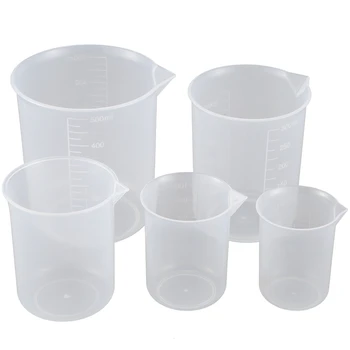 

50 100 / 150 250 500ml Transparent plastic beakers graduate