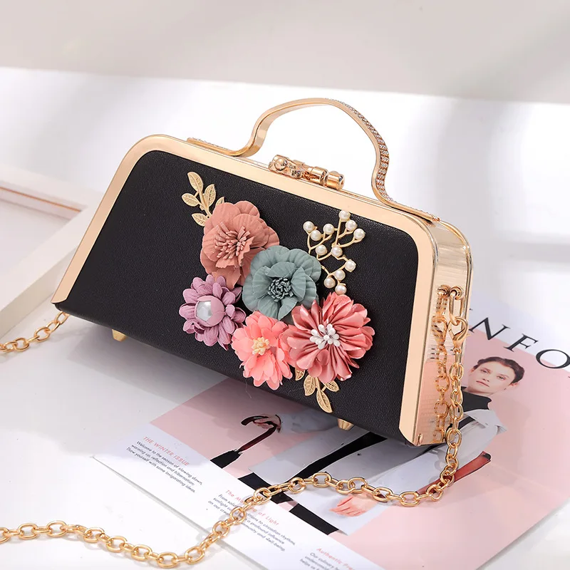 

Women Bags Color Flowers Handbag Clutches Women Evening Bags Party Wedding Hand Bag Chain Shoulder Bag Purses Wallet Clutch
