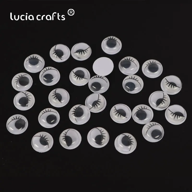 10mm/15mm Black White Plastic Googly Eyes Eyelash DIY Art Dolls/Toys 48pcs/200pcs K0916 plastic safety eyes doll eyes googly doll eyes plastic toy eyes