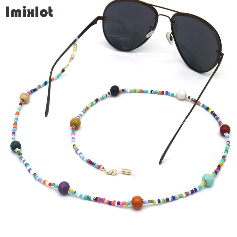 Eyeglass Chains for Women With Clips Chain For Glasses Holders Around Neck for Sunglasses Beads Chain multicolor