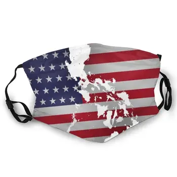 

American Flag Double-sided printed dustproof and windproof mask, can be cleaned and reused, suitable for outdoor sports