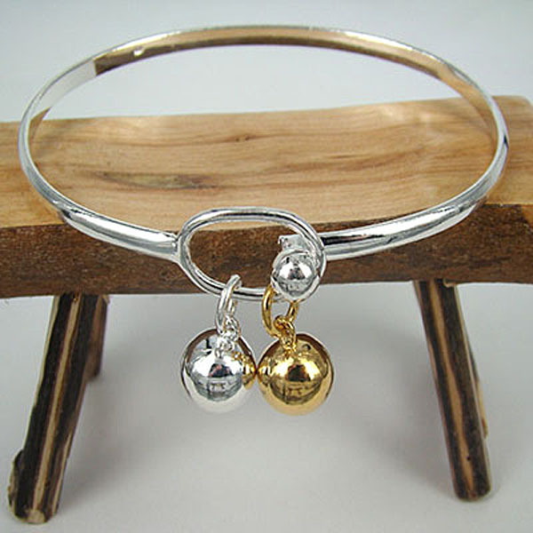 Trendy Style 925 Silver Round Heart Open Bracelet For Women Fashion Jewelry Cuff Bangles