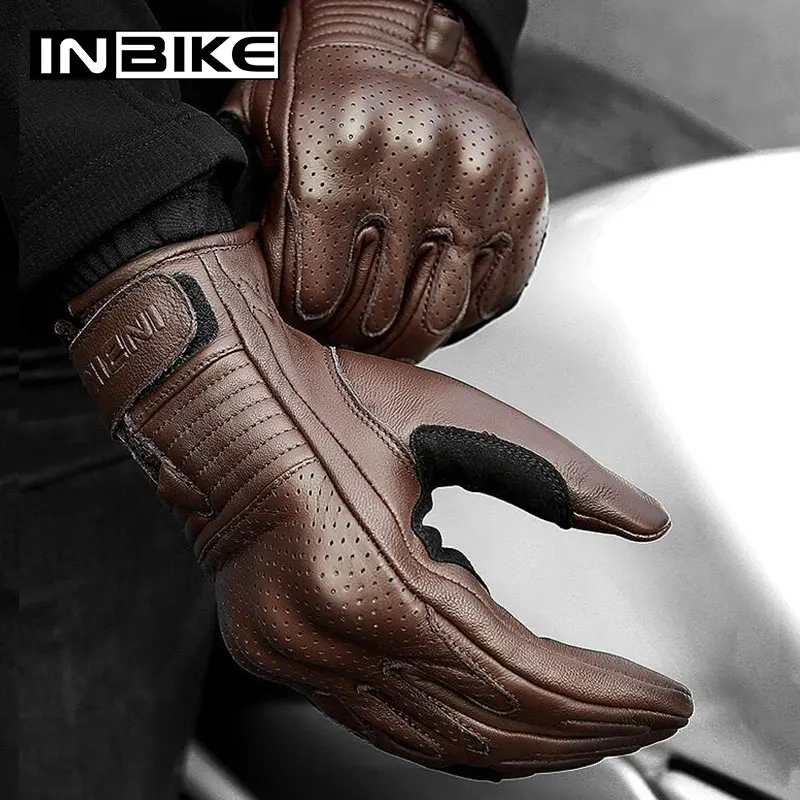 INBIKE мягкие перчатки из козьей кожи для мотоцикла антифрикционные мужские