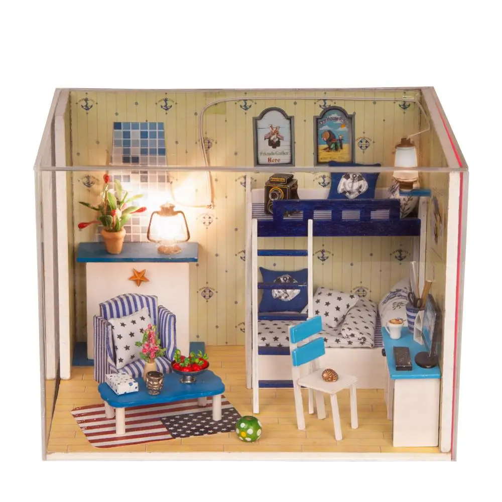 

Warm Brothers and Sisters Bedroom Handmade Creative Building Model Room Exquisite Handmade Gift Parent-child Assembly Model
