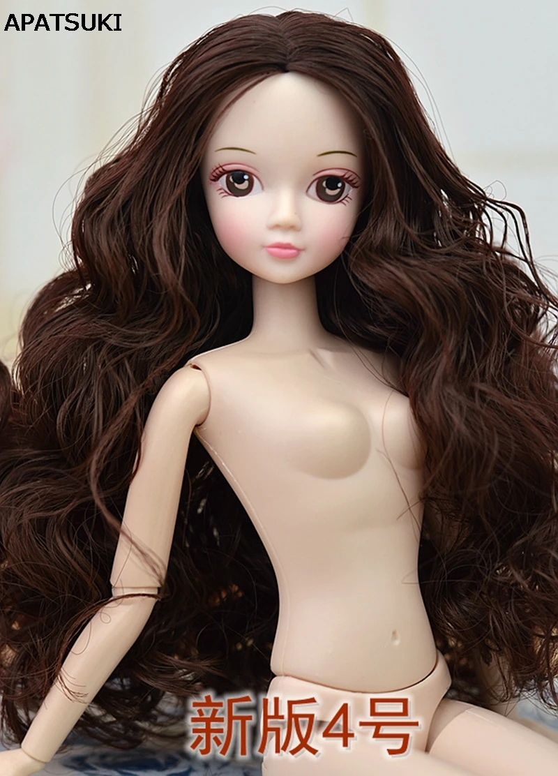 High Quality 12 Joints Moveable 1/6 BJD Doll Body &ampamp Head For 11.5&ampquot Dollhouse 1:6 Brown Wavy Hair Kids Toys | Игрушки и