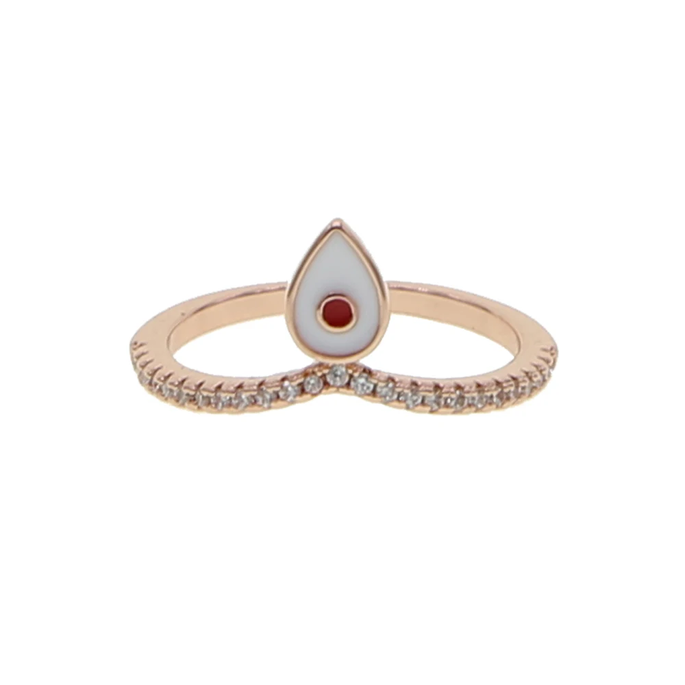 Rose Gold Plated Silver Plated Evil Eye Ring Adjustable Gift Ring Multi  Colors - Etsy