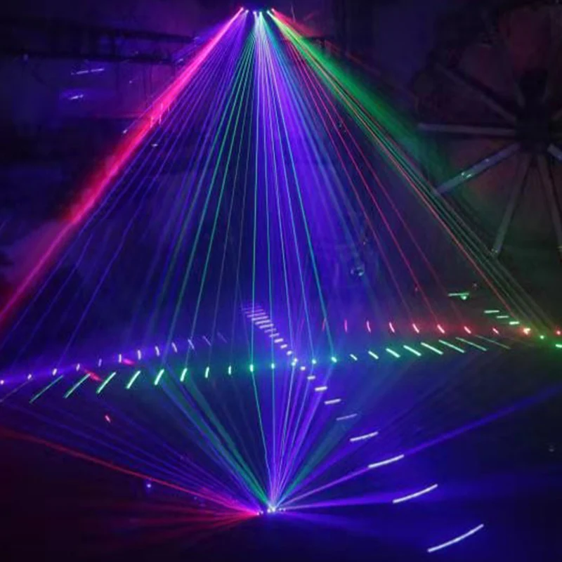 

6 Lens Scan Lasers Light Line Beam Scans Music Show DMX DJ Dance Combinations Gobos Projector Indoor Bar Coffee Xmas J99