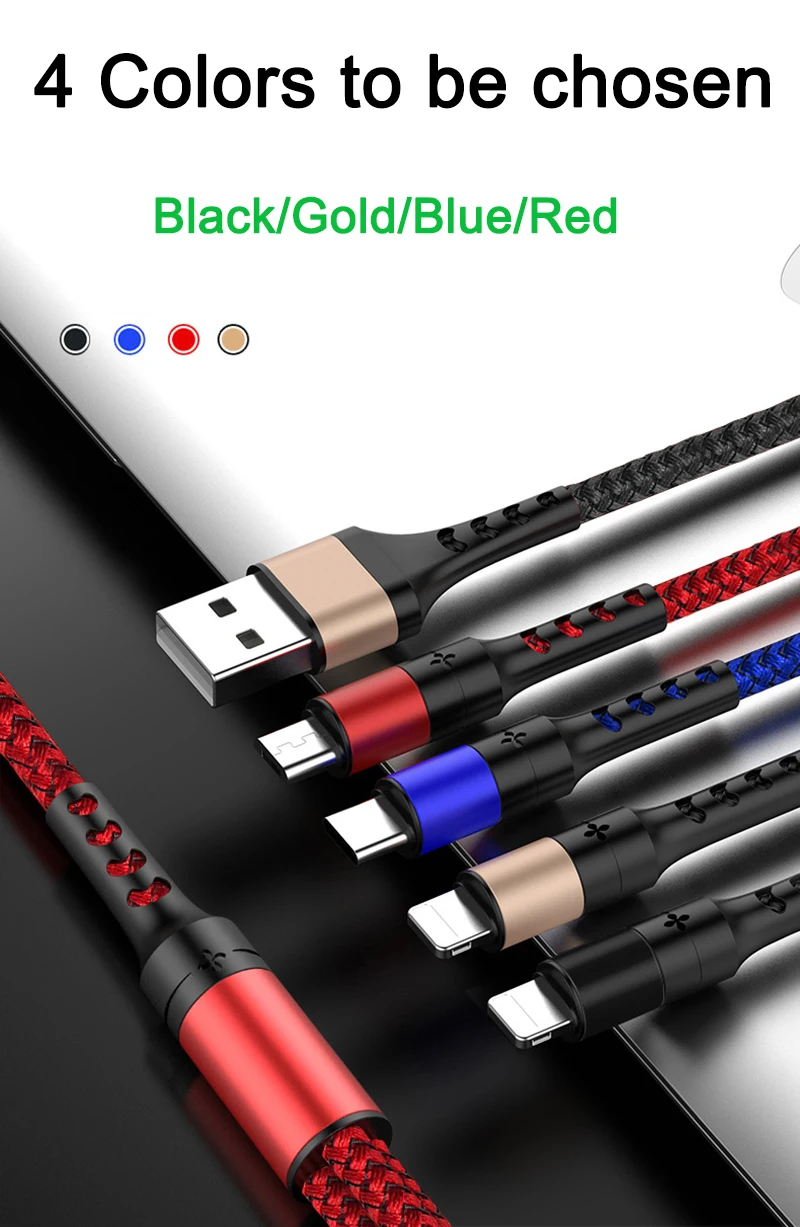 Nohon 5A 3 в 1 USB кабель для iPhone зарядное устройство Быстрая Зарядка Micro usb type C кабель для samsung S10 Xiaomi 8 Pin кабель Lightning