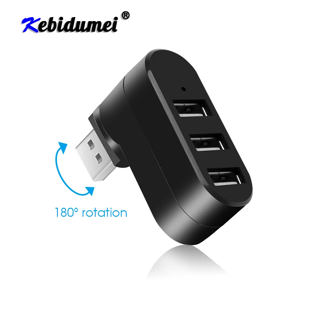 Hot Usb Hubs 3 Ports Usb 2.0 Hub Mini Rotate Splitter Adapter Hub For