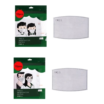 

10pcs/Lot PM2.5 Filter Paper Anti Haze Mouth Mask Anti Dust Mask Activated Carbon Filter Paper with bag Health Care
