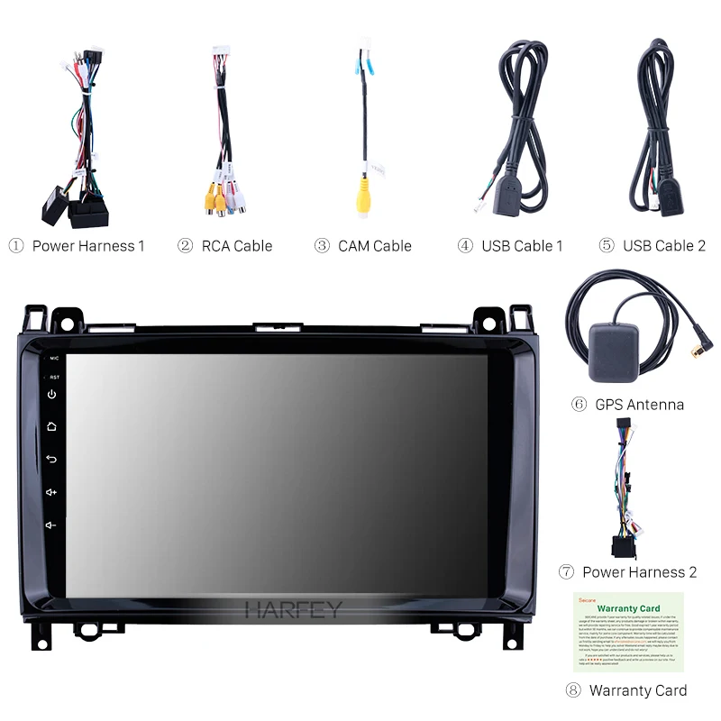 Clearance Harfey 2 Din GPS Car Multimedia Player Android 8.1 Autoradio For Mercedes Benz B W245 B150 B160 B170 B180 B200 B55 2004-2012 3