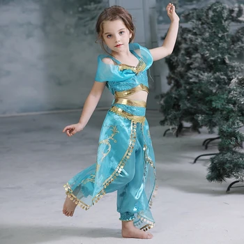

Fancy Girl Princess Dresses Jasmine Sleeping Beauty Rapunzel Belle Cosplay Costume Elsa Anna Sofia Dress Children Party Clothes