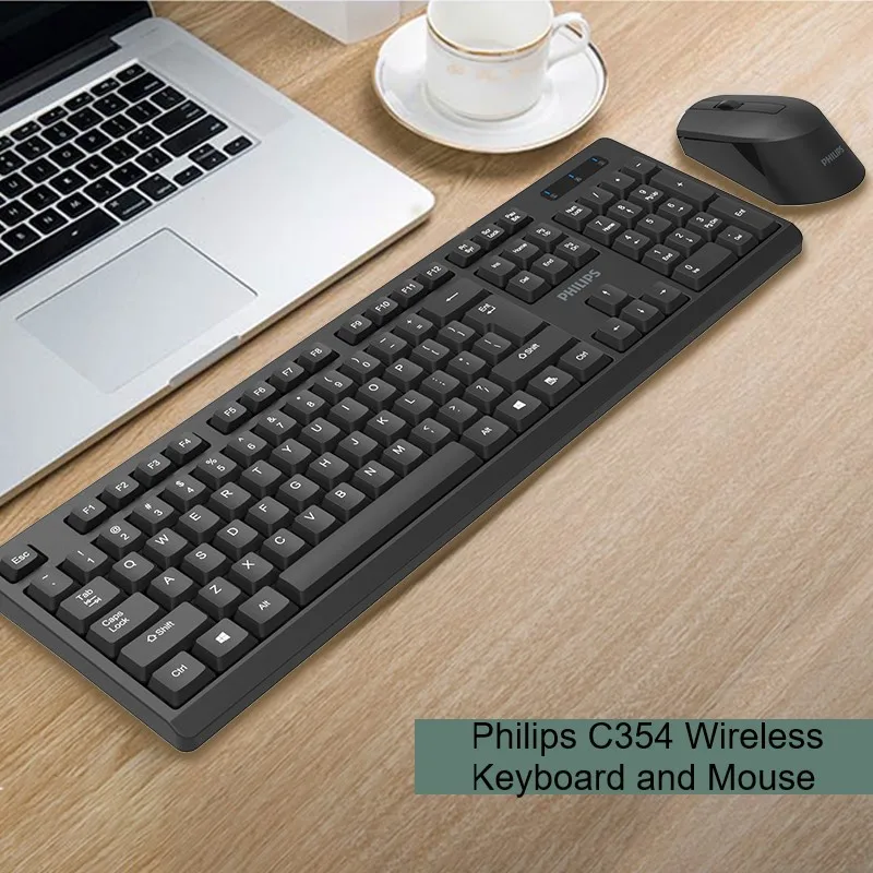 2 4G Беспроводной клавиатура и Мышь комбо 104 ключей полный Размеры черная набор