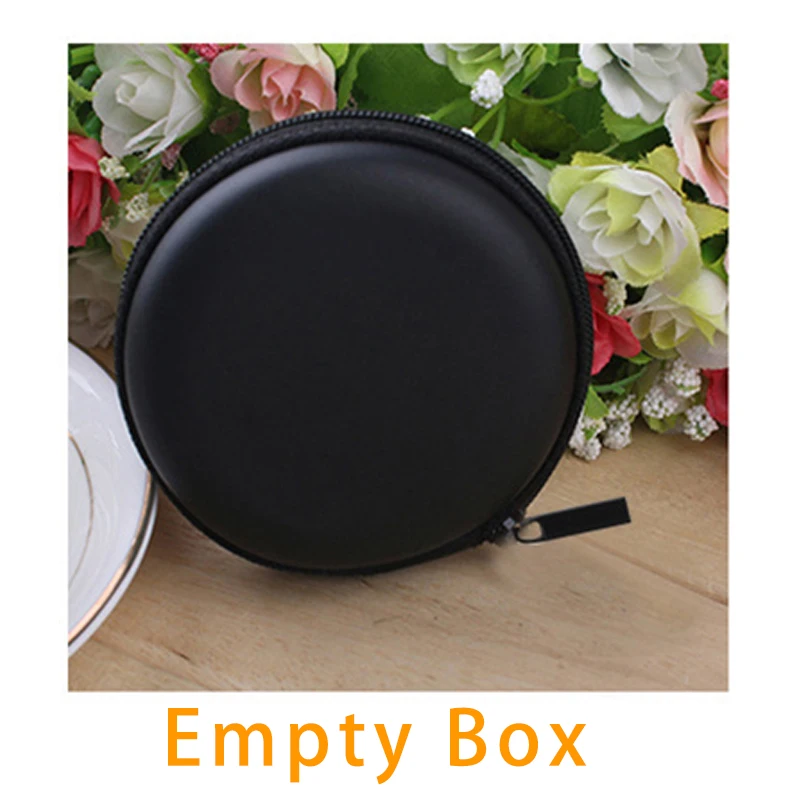 

Usb Cable Box Empty Headsets Empty Earphone Bag Empty Headphone Case Bag Portable Hard Box Round Storage Bag for USB Bable