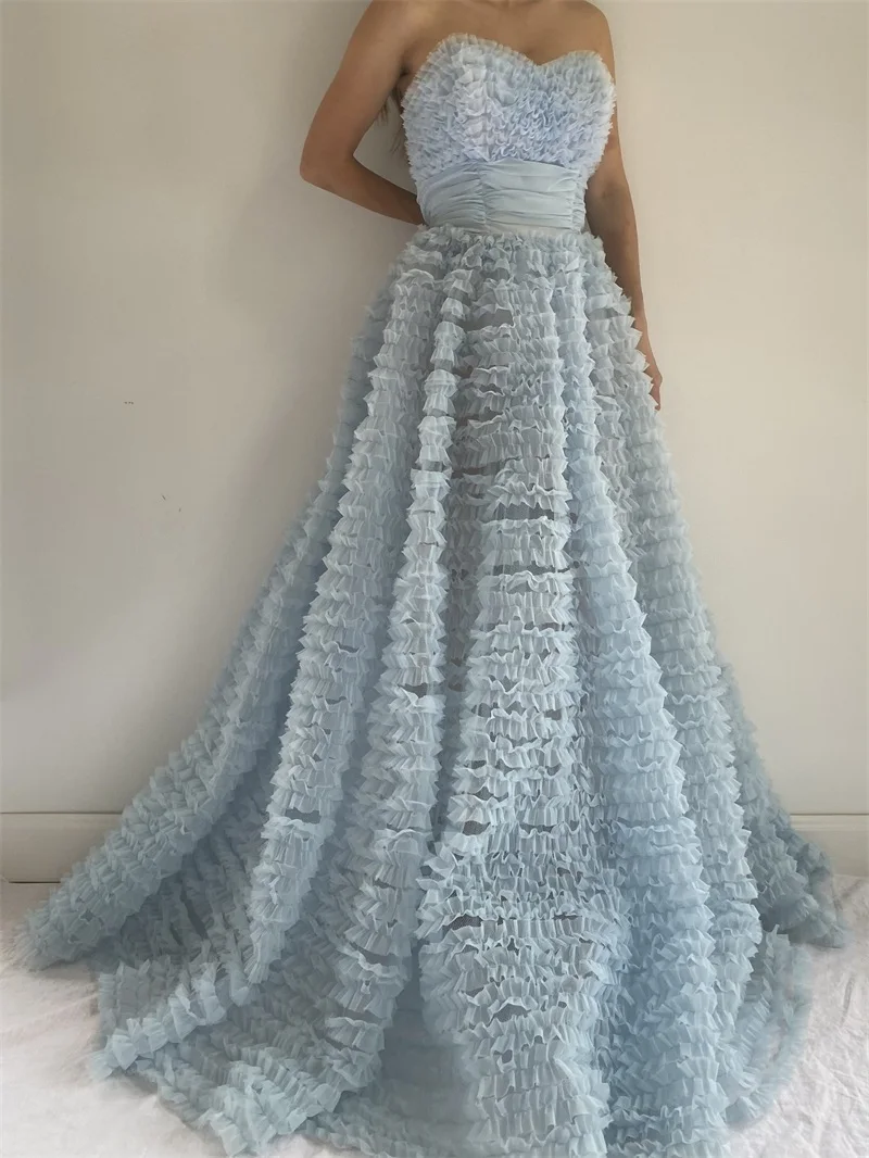 

Платье принцессы для выпускного вечера, вечернее многослойное платье на молнии, в пол, без рукавов, индивидуальный пошив