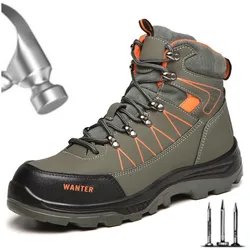 New Ankle Boots Men Boots Work Safety Boot Anti-smashing Piercing Winter Boots Indestructible Shoes Steel Toe Shoes Safety Boots