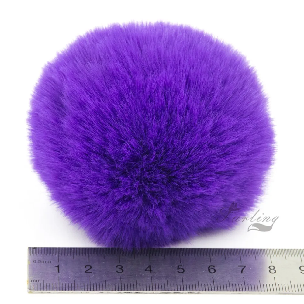 20PCS DIY Handmade 8cm Soft Faux Fur Pom Pom Ball for Beanie Hats Crafts Keychain Key Ring Accessories