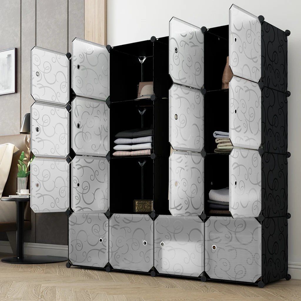 LANGRIA 16-Cube DIY модульный органайзер для хранения, стеллажи, шкаф, черный и белый Embo