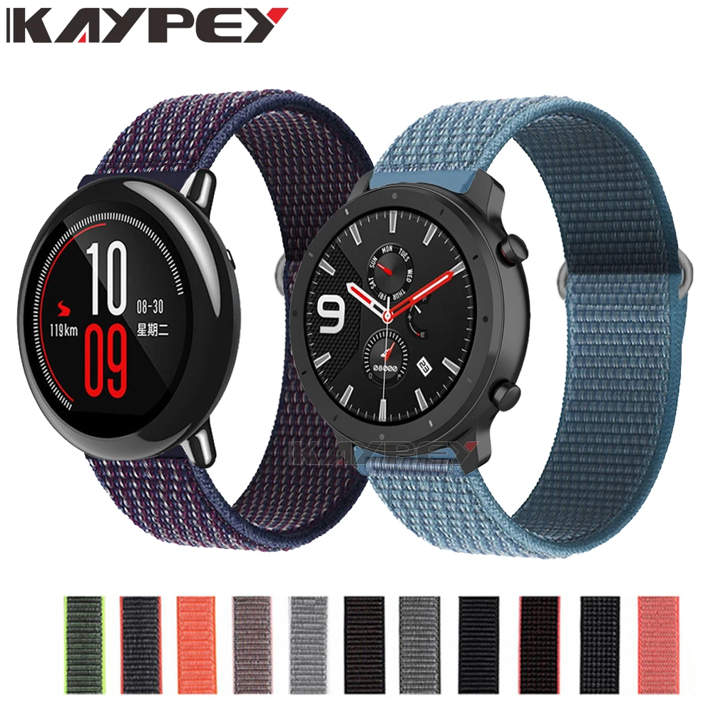 Ремешок нейлоновый для Huami Amazfit GTR браслет Xiaomi Stratos Pace 2 2s Amazfit|Смарт-аксессуары| |