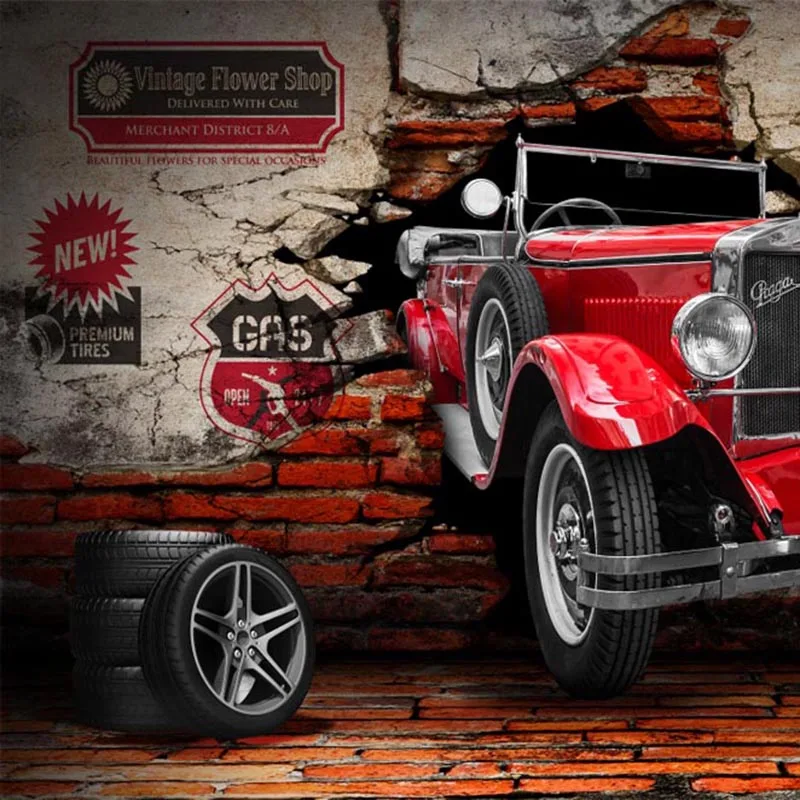 Custom-3D-Wall-Paper-Retro-Red-Car-Photo-Wall-Murals-Restaurant-Cafe-Bar-KTV-Living-Room (4)