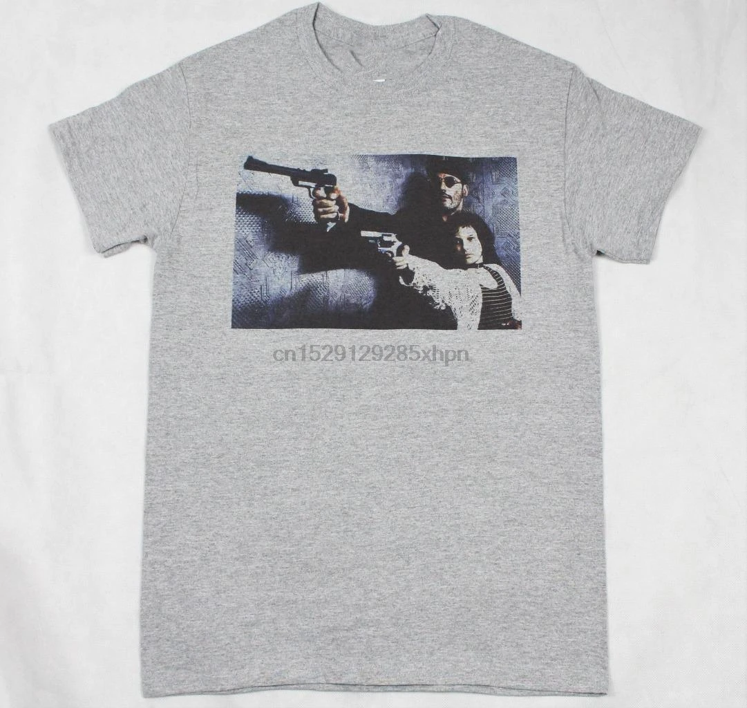 

Leon The Professional Grey T-Shirt S-3XL mathilda luc besson hitman gun Printing Short Sleeve Casual O-Neck Cotton colour jurney
