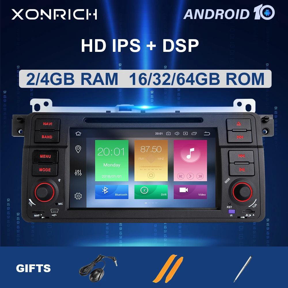 Автомагнитола Xonrich 1 Din Android 10 DVD плеер для BMW E46 мультимедиа M3 318/320/325/330/335 Rover75 купе GPS